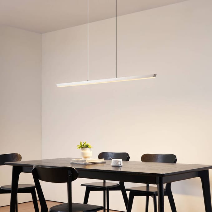 Lucande LED hanglamp Solvar, 117 cm, zilver, CCT, dimbaar