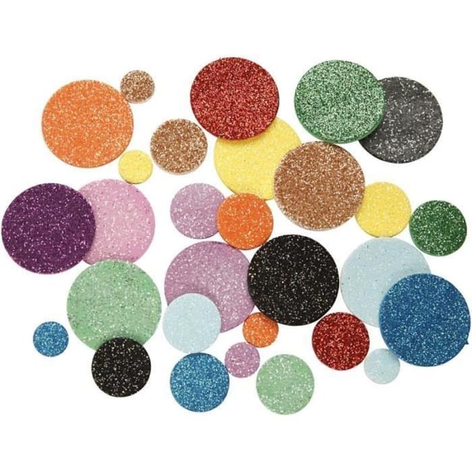 EVA Foam cirkels, d: 12+20+32 mm, 1000 assorti