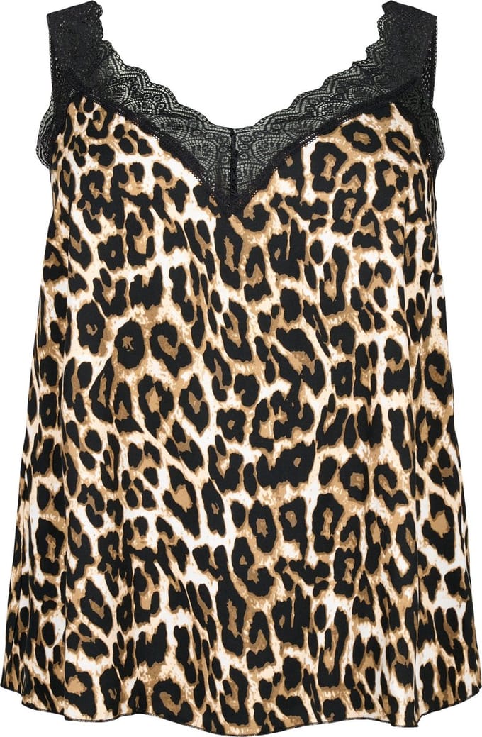 ZIZZI CABALI, S/L, TOP Dames Blouse - Brown - Maat XXXL (63-64)