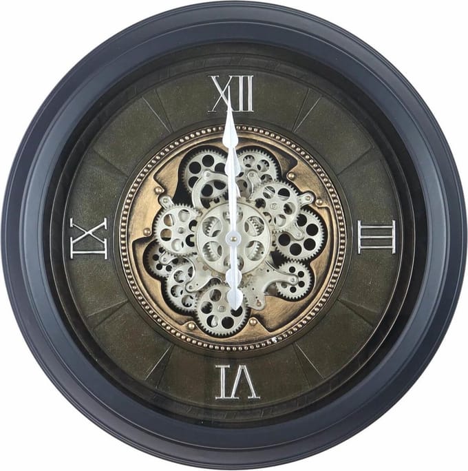 Mansion atmosphere - Wandklok Gears grijs 60cm