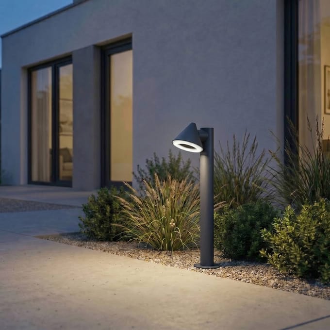 Lindby LED tuinpadverlichting Soran, zwart, 60 cm, metaal, IP44