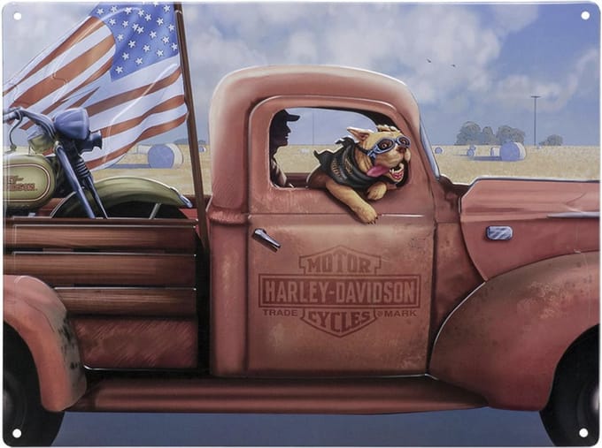 Harley-Davidson Joyride Dog Metalen Bord - 40 x 30cm