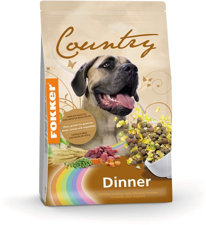 Fokker Country Diner Gevogelte&Groente&Vlees - Hondenvoer - 15 kg