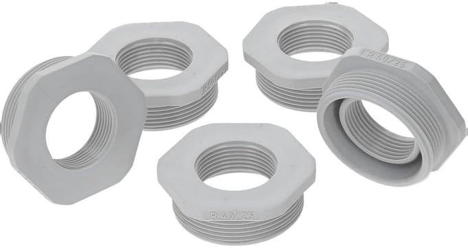 5 stuks Kalitec G6402500 verloopstuk M40/M25 kunststof lichtgrijs