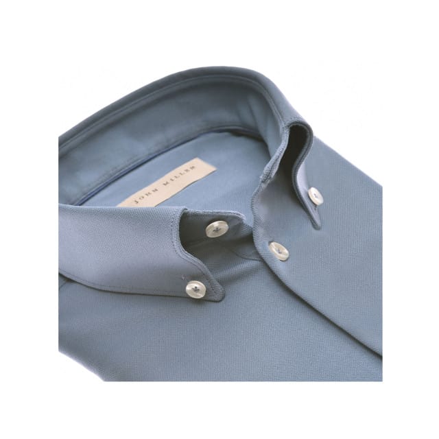 John Miller  Lange Mouw Overhemden Blauw 5142040