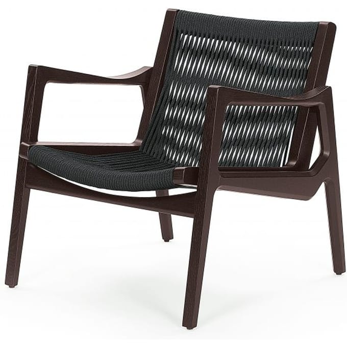 ClassiCon Euvira Lounge Chair - ClassiConEicheBraunGebeizt - koord zwart