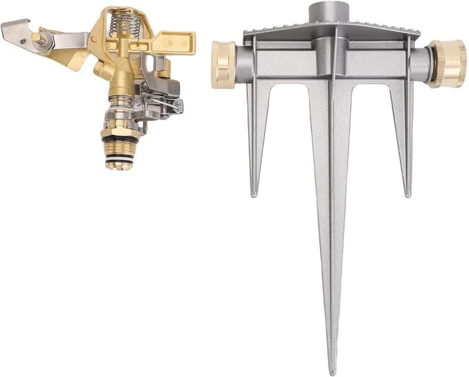Tuinsproeier 360 Graden - Gazonsproeier Sproeier - Tuin Bewateren - Robuuste Aluminium Basis - 14 Meter Bereik - Zilver