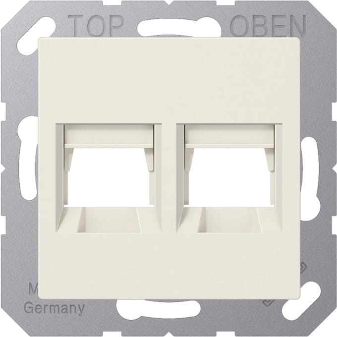 Jung AS500 Dubbele Modulaire Jack Afdekking Wit - A1569-2AT