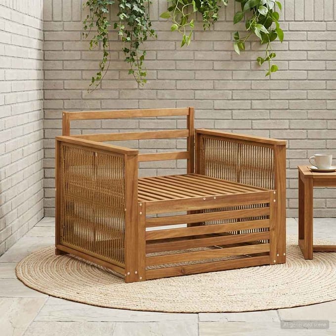 vidaXL - Buiten - Midden - Sofa - Naturel