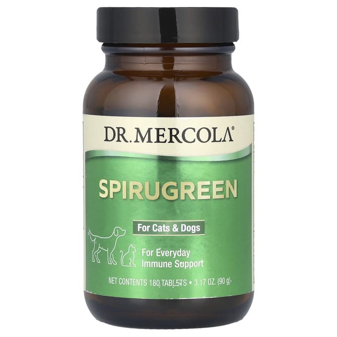 Dr. Mercola, Spirugreen, voor Katten en Honden, 180 Tabletten