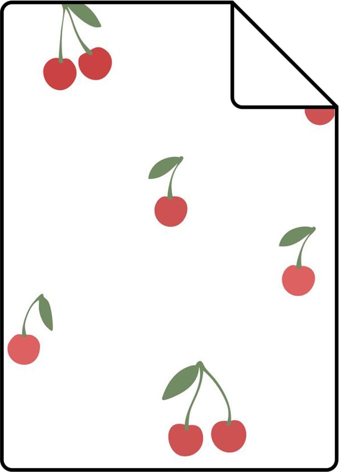 Proefstaal ESTAhome behang kersen wit en rood - 26.5 x 21 cm - 131652-S