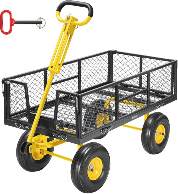 Tuinwagen met Ronde Handvat - Zwart