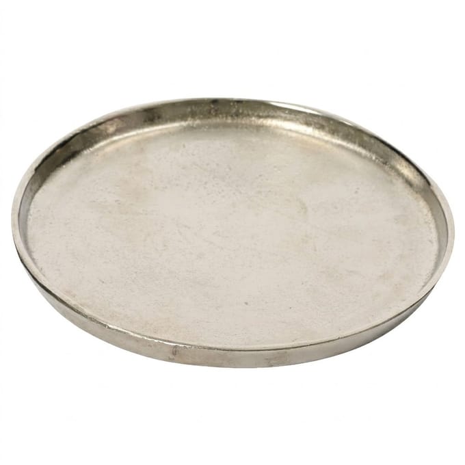 Decoris decoratiebord aluminium rond 43x2cm zilver