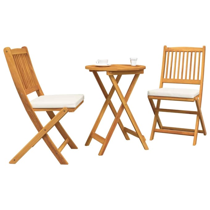 vidaXL - Tuin - Bistro - Set - 3 - st - Bruin - Massief - Acacia - Hout