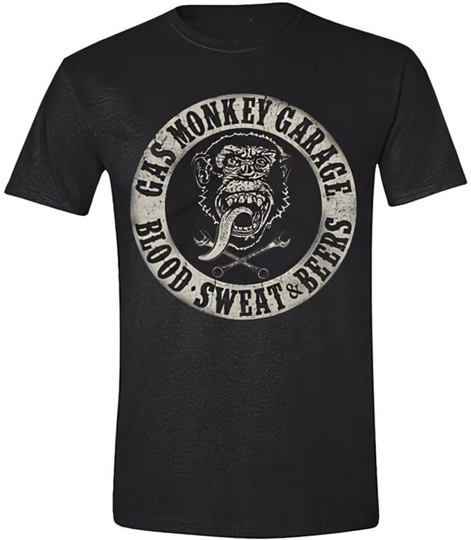Gas Monkey Garage T-shirt Blood Sweat and Beers, zwart