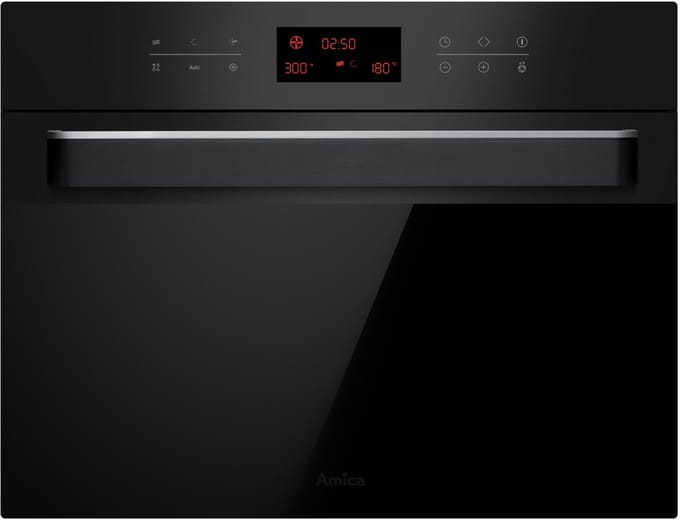 Amica Compacte ingebouwde mutifunctionele oven AMMB44E3GCB Q-TYPE - 44 l - 13 Programma's - Grill - Magnetron - Hetelucht