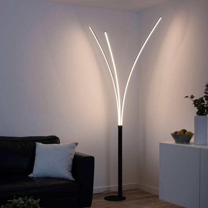 JUST LIGHT. GmbH LED vloerlamp Maja, 3-lamps zwart