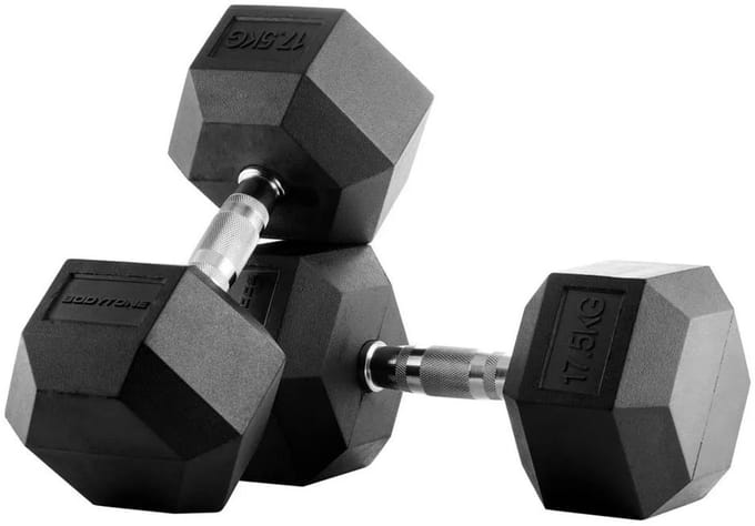 Bodytone Hex Dumbbells 17.5kg Zilver 17.5 kg
