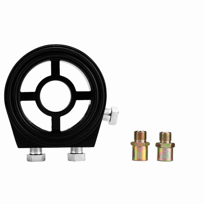 Auto Aluminium Olie Filter Adapter Sandwich Koeler Plaat zwart