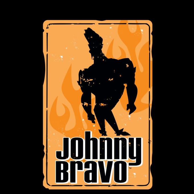 Johnny Bravo Fire Men's T-Shirt - Black - 3XL