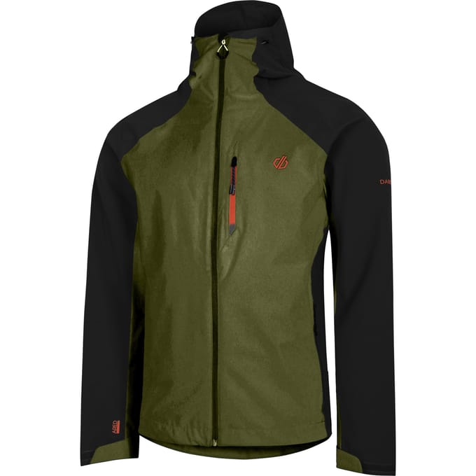 Dare 2B Heren Mountain Series Waterdichte Jas (Olijfgroen/zwart)