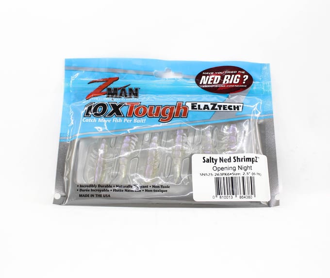 Zman Soft Lure Salty Ned ShrimpZ 2,5 Inch 6/Pack Opening Night (4380)
