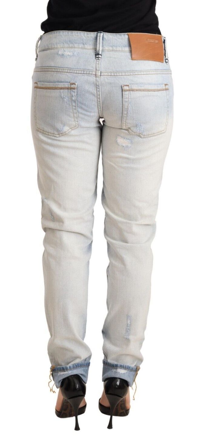 Acht Versleten Jeans Recht Model