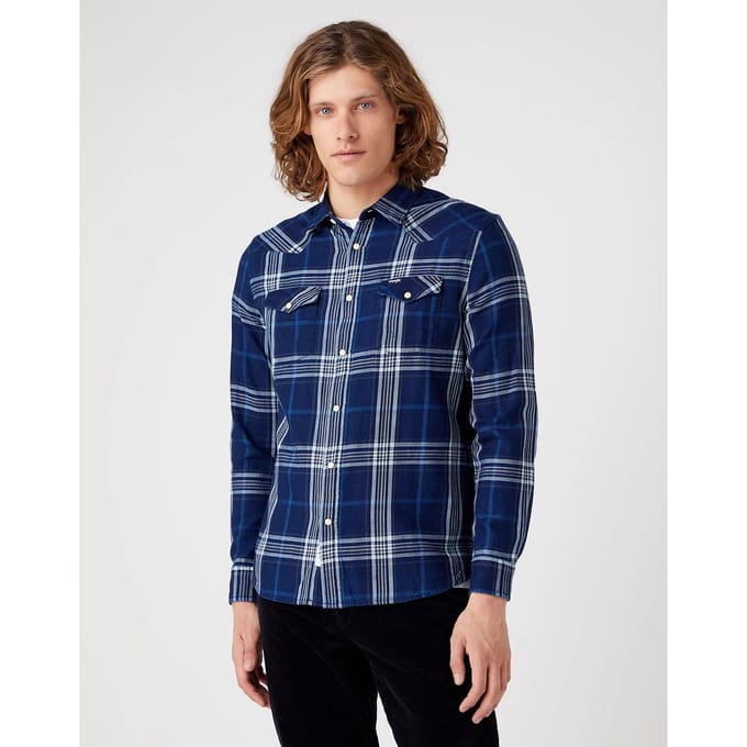Wrangler - WESTERN SHIRT DARK INDIGO REGULAR FIT