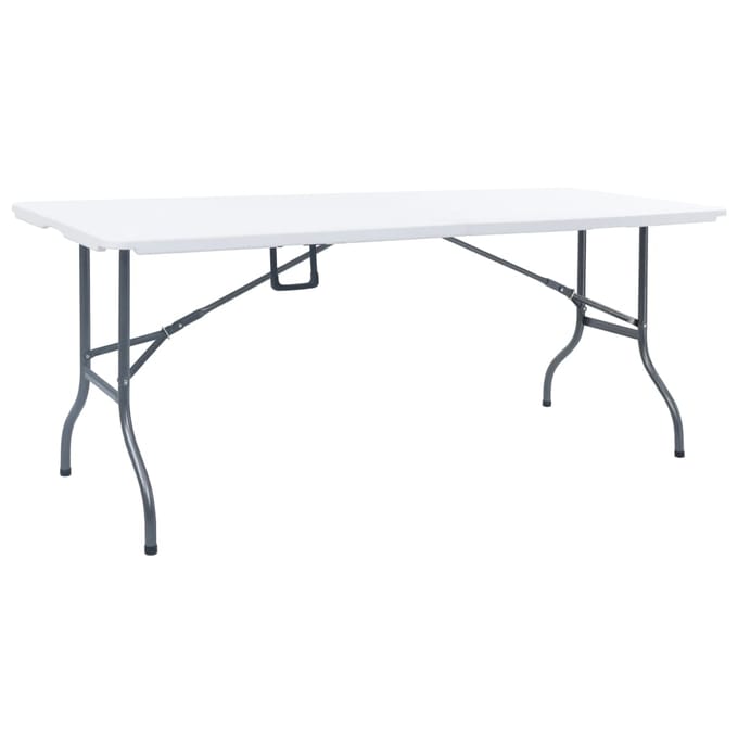 vidaXL - Tuintafel - inklapbaar - 180x72x72 - cm - HDPE - wit