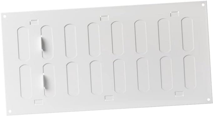 Verstelbaar ventilatierooster plaatstaal 300x150 mm wit uitblaasrooster