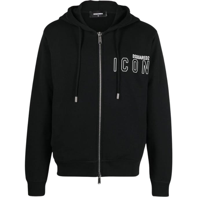 Dsquared2 Icon Outline Logo Zip Black Hoodie