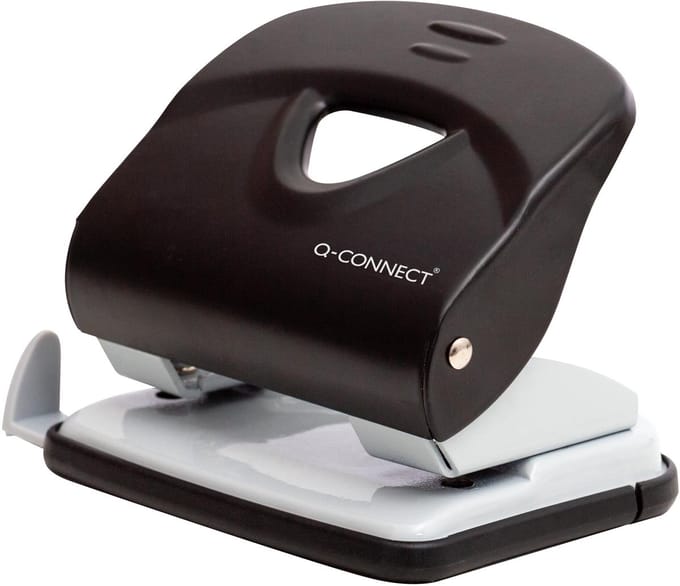 Q-CONNECT Light Duty perforator, metaal, 30 blad, zwart