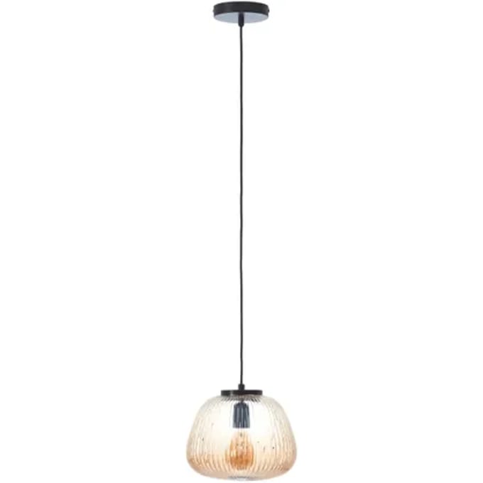 Brilliant Kaizen - Hanglamp - Glas - 1xE27 Max 40W - Amber/zwart