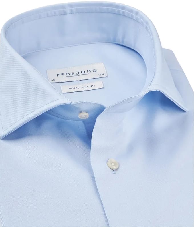 Overhemd Profuomo slim fit lichtblauw wide spread boord
