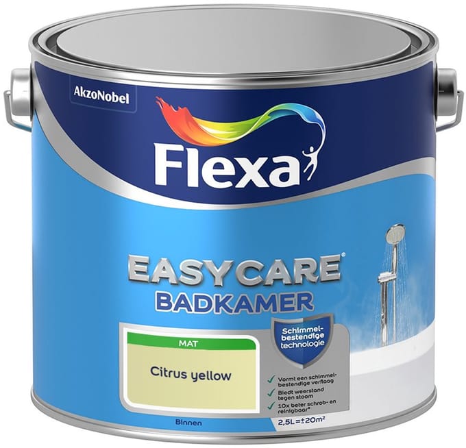 Flexa - Easycare Badkamer - Citrus Yellow - Mengverf - 2,5 L
