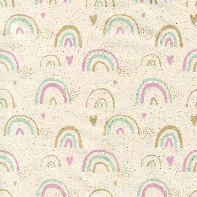 Inpakpapier Lucky Rainbow – 50 cm × 200 m – 65 g/m² Gras 100% Gerecycled – Cadeaupapier