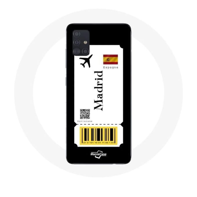 Case voor Samsung Galaxy A71 Vliegticket Madrid Spanje