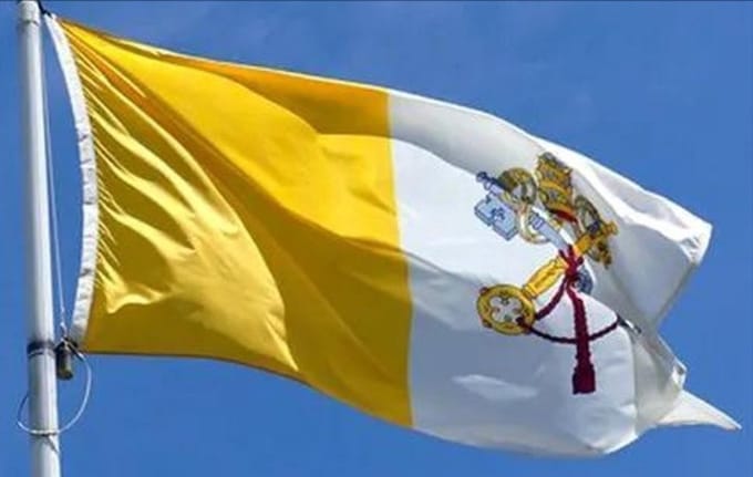 *** Grote vlag Vaticaanstad 90 x 150 cm - Vaticaan - van Heble® ***