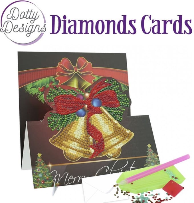 Dotty Designs Diamond Easel Card 150 - Christmas Bells