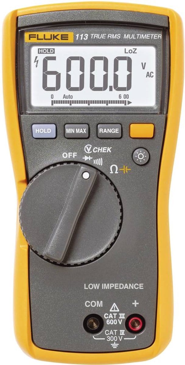 Fluke 113 Multimeter Digitaal LoZ CAT III 600 V Weergave (counts): 6000