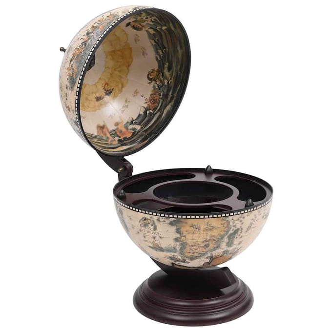 vidaXL - Globebar - tafelmodel - eucalyptushout - wit