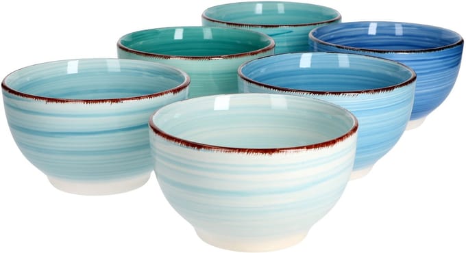 Set van 6 graankommen Blauw 14cm