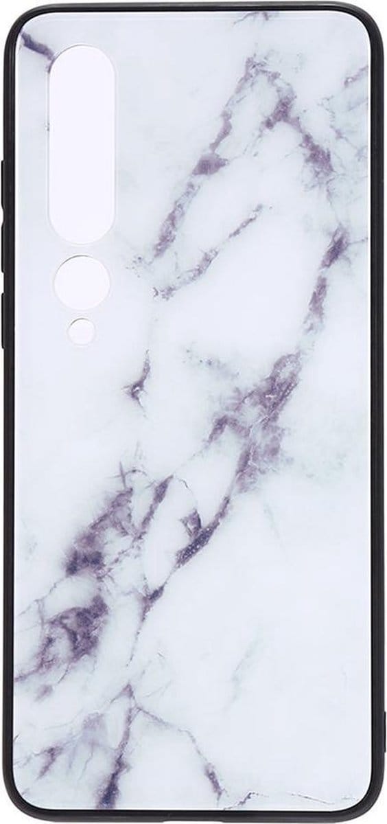 Shop4 - Geschikt voor Xiaomi Mi 10 Hoesje - Harde Back Case Marmer Wit