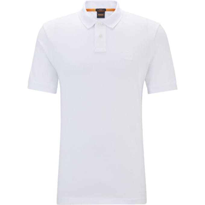 BOSS Orange Passenger Heren Stretch-Katoen Slim-Fit Polo met Logo Patch NOS