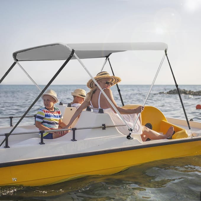 Bimini Top Hoes Waterdicht Anti-UV Kajak Boot Luifel Zonnescherm grijs