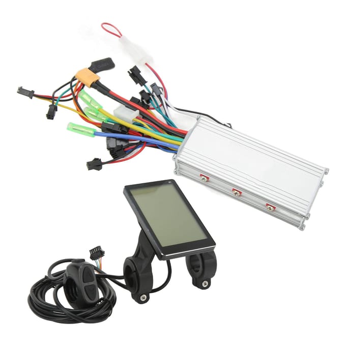 36V 48V 500W Elektrische Fiets Motor Borstelloze Controller LCD Display Kit voor 22.5mm Stuur black
