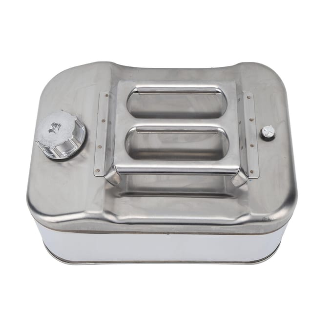 Bidon de carburant argenté de 2,6 gallons (10 L) en acier inoxydable pour eau et gaz liquide, pour tondeuse à gazon