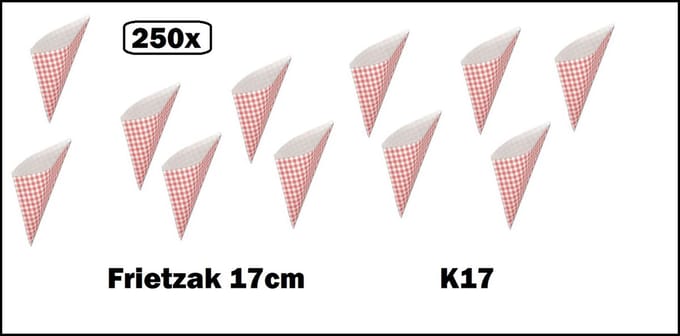 250x Frietzak Boerenbont 17cm papier