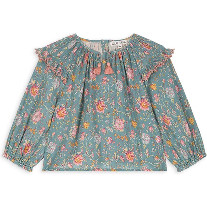 Louise Misha Blouse Iris Blue Rosa Damascena Maat: 6M | Overhemden Outlet | kids | Blauw