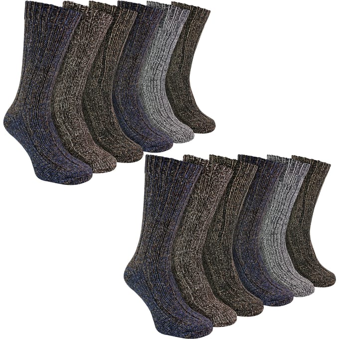 Heren 12-Pack Geribbelde Alpacasokken voor in de Boots